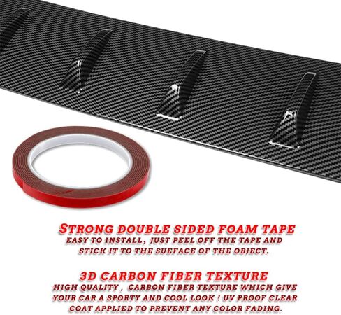 Q1-TECH, Carbon Fiber Painted Rear Roof Diffuser Spoiler Wing 8 Shark Fin Compatible with 2022-2025 Subaru WRX, Shark Fin Roof Spoiler Wing in Saudi Arabia