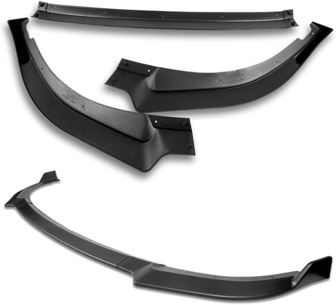 Front Bumper Lip Spoiler with Rear Diffuser Compatible with 2018-2023 Kia Stinger GT-Line, Rear Bumper Lip Diffuser Spoiler Splitter Kit (Painted Black Lip + Painted Black Rear Diffuser Smoke LED) in Saudi Arabia