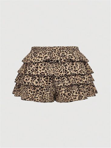Soly Hux Women's Plus Size Bloomers Shorts Y2K Leopard Lyered Lolita Dumpkin Strims Mini in Kuwait