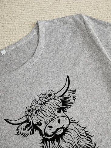 Tenna Teki Western Highland Cow Print Pajama ثلاث قطع مجموعة للنساء in Kuwait