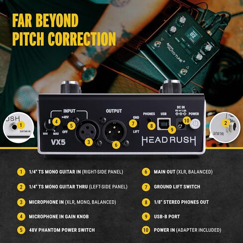 HeadRush Flex Prime - دواسة الجيتار والباس متعددة التأثيرات ومعالج تشكيل الأمبير مع شاشة تعمل باللمس، وحلق، وواي فاي، وبلوتوث، ومحمل الأشعة تحت الحمراء، وUSB، والدروس in Saudi Arabia