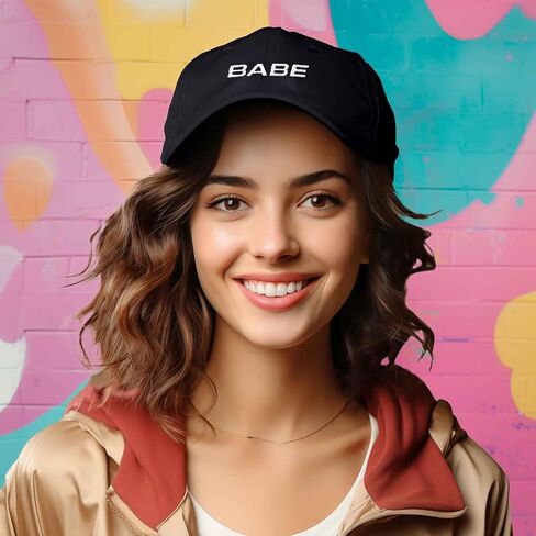 DALIX Babe Embroidered Cotton Baseball Cap Adjustable Dad Hat Womens in Saudi Arabia