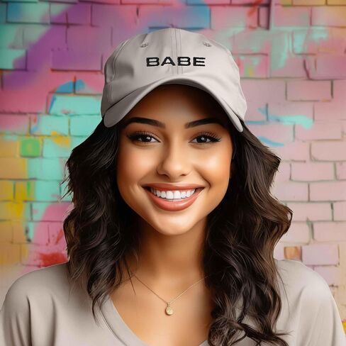 DALIX Babe Embroidered Cotton Baseball Cap Adjustable Dad Hat Womens in Saudi Arabia