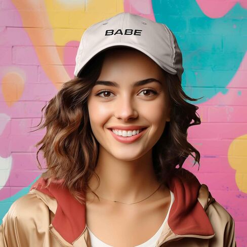 DALIX Babe Embroidered Cotton Baseball Cap Adjustable Dad Hat Womens in Saudi Arabia