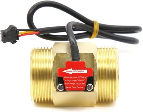 1PCS DC3.5-24V مستشعر تدفق المياه المستشعر النحاس النحاس سائل مقياس تدفق السوائل مفتاح مستشعر 1.75MPa 1/2 "3/4" 1 "2" NPN Hall Flow Sensor Water (1 ") in Kuwait