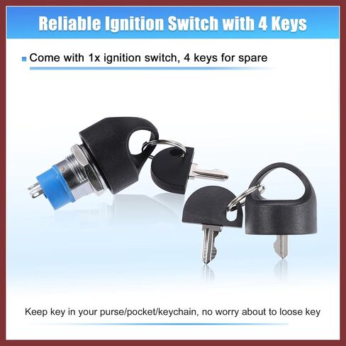 1SET INGITION STARTER ON OFF SWEST LOCK W/ 4 KEYS MOBILITY SCOOTER KEY SWITCH 3-4 WHEELS CARRAY in Saudi Arabia