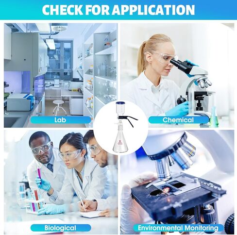 1000ml Glass Vacuum Suction Filter, Lab Vacuum Filtration Distillation Apparatus for Filtering in Lab with 300mL Graduated Funnel and Vacuum Filtration Pump in Saudi Arabia