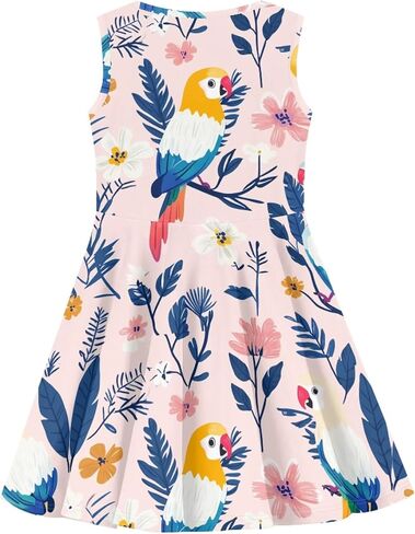 Girls Dresses Summer Breathable Loose Dance A Line Skater Dress Casual Flowy Midi Fit and Flare Sundress in Saudi Arabia
