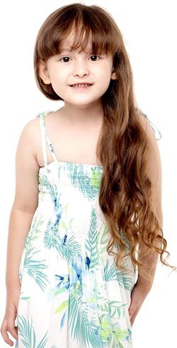 Girl Hawaiian Elastic Top Strap Dress in Wispy Cereus in Saudi Arabia