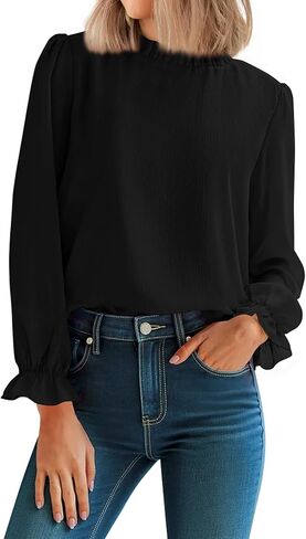 CFLONGE LOME LONGLE TUME Long Sleeve Tops للنساء العصرية 2025 FALL FASHING TURTS TUNIC OUT TOPS in Kuwait