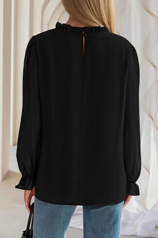 CFLONGE LOME LONGLE TUME Long Sleeve Tops للنساء العصرية 2025 FALL FASHING TURTS TUNIC OUT TOPS in Kuwait