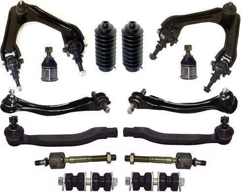 PartsW - 14 Pc Front & Rear Suspension Kit Inner & Outer Tie Rod Ends Lower Ball Joints Rack & Pinion Bellow Boots Sway Bar End Links Upper Control Arms & Ball Joints Assembly for Honda Accord 94-97 in Saudi Arabia