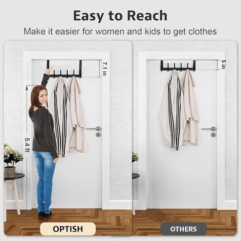 Over The Door Hooks, Over The Door Hanger Hook, Over The Door Towel Rack for Bathroom, Door Towel Hanger for Hanging Coats Hats (1Pack，White) in Kuwait