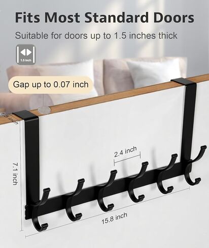 Over The Door Hooks, Over The Door Hanger Hook, Over The Door Towel Rack for Bathroom, Door Towel Hanger for Hanging Coats Hats (1Pack，White) in Kuwait