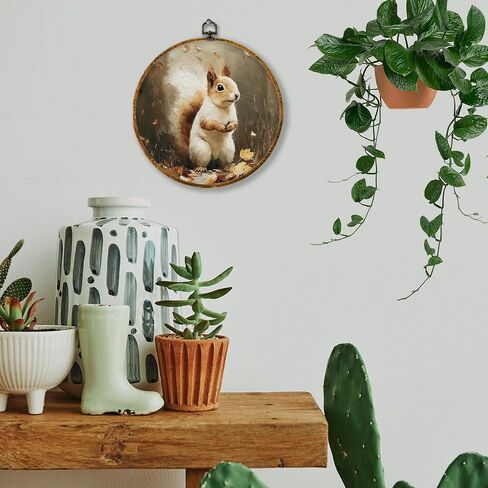 Hiuwevt Vintage Moody Fall Rainy Round Wall Art Decor ، طباعة قماشية في الخريف ، الأوساط الأكاديمية الداكنة جدار جدار معلق للمنزل غرفة نوم القراءة ديكورات مكتبة غرفة ، 10 × 10 بوصات in Kuwait
