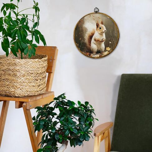 Hiuwevt Vintage Moody Fall Rainy Round Wall Art Decor ، طباعة قماشية في الخريف ، الأوساط الأكاديمية الداكنة جدار جدار معلق للمنزل غرفة نوم القراءة ديكورات مكتبة غرفة ، 10 × 10 بوصات in Kuwait