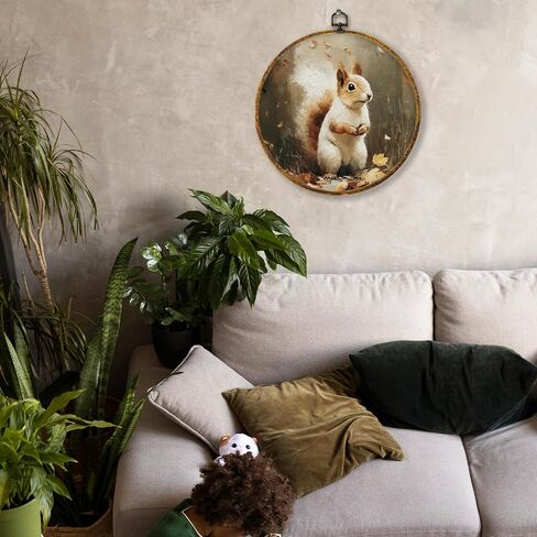 Hiuwevt Vintage Moody Fall Rainy Round Wall Art Decor ، طباعة قماشية في الخريف ، الأوساط الأكاديمية الداكنة جدار جدار معلق للمنزل غرفة نوم القراءة ديكورات مكتبة غرفة ، 10 × 10 بوصات in Kuwait