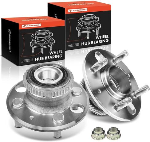 A-Premium 2 x Rear Wheel Bearing and Hub Assembly with ABS Ring & 4-Lug Compatible with Honda Civic 1992-2000, Civic del Sol 1993-1997, Acura Integra 1990-2001, FWD Only in Saudi Arabia
