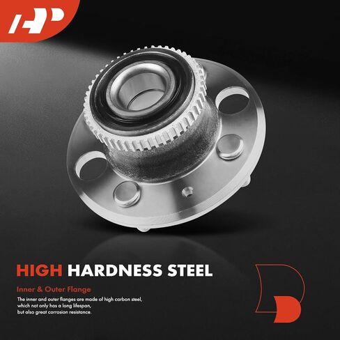A-Premium 2 x Rear Wheel Bearing and Hub Assembly with ABS Ring & 4-Lug Compatible with Honda Civic 1992-2000, Civic del Sol 1993-1997, Acura Integra 1990-2001, FWD Only in Saudi Arabia