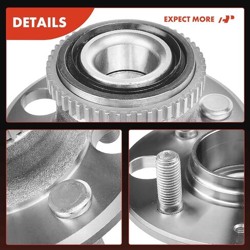 A-Premium 2 x Rear Wheel Bearing and Hub Assembly with ABS Ring & 4-Lug Compatible with Honda Civic 1992-2000, Civic del Sol 1993-1997, Acura Integra 1990-2001, FWD Only in Saudi Arabia