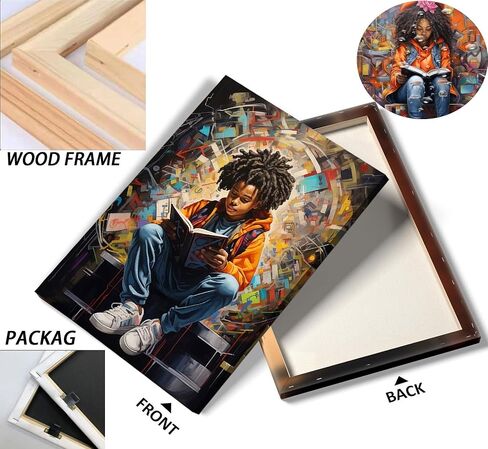 Black Boy Reading Canvas Wall Art Black Boy Books Inspiring Wall Decor Decor in Saudi Arabia