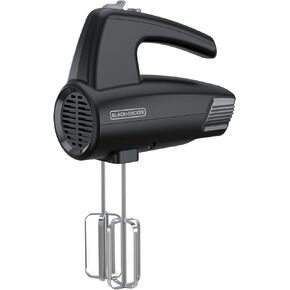 BLACK+DECKER 5-Speed Hand Mixer, 250-Watt for mixing batters, doughs, spreads & more, Turbo Boost & Prevent Splatter Function, Black in Kuwait