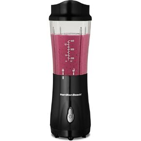 Hamilton Beach Portable Blender for Shakes and Smoothies with 14 Oz BPA Free Travel Cup and Lid, Durable Stainless Steel Blades for Powerful Blending Performance, Coral (51171)
