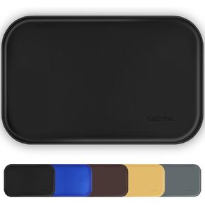 Silicone Pet Feeding Mat with Raised Edge for Food and Water, Dog Bowl Mats, Cat Bowls Placemat with High Lip for Floor Waterproof, Rubber Tray for Cats and Dogs 19 x 12 x0.7 Beige