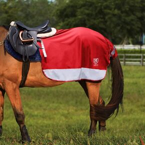 Harrison Howard Quarter Horse Fleece and Mesh Exercise Sheet Breathable Comfort Turnout Horse Blanket Hi-Viz Competition Rug Orange L