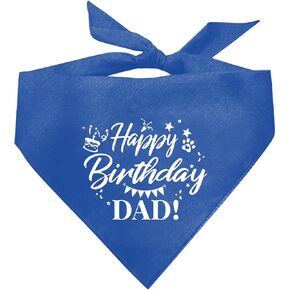 Happy Birthday Dad Dog Bandana, White Dog Bandana, Pet Dog Scarf Accessories, Pet Dog Triangle Scarf, Funny Cute Dog Bandana, Dog Bandana for Small Medium Large Dogs, Dog Bandana Pet Scarf (D3) in Kuwait