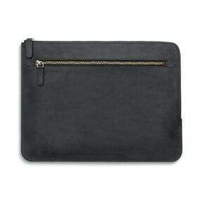 Handmade Genuine Leather Sleeve Bag for MacBook Air and for MacBook Pro, 13-13.3 inch Notebook, Not Customizable, Black