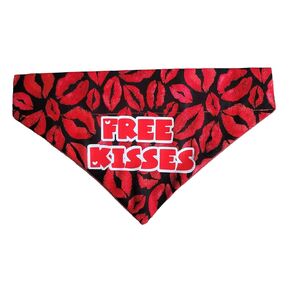 Free Kisses Over the Collar Dog Bandana That Slips onto Their Existing Collar Size (Medium)