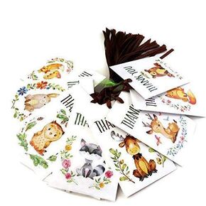 Woodland Forest Animals Thank You Favor Tags by Adore By Nat - Baby Shower Birthday Party Gift Tags - Set of 24