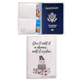 Stylish Passport Holder and Wallet for women with 2 Credit card Slots Pink eco leather cover fashion travel organizer