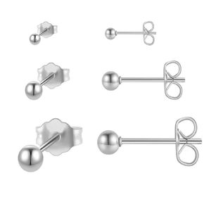 HandmadBall Stud Earrings Set for Multiple Piercings,Minimalist 2mm 3mm 4mm Ball Earrings for Helix Tragus Cartilage Piercing for Women Girls Hypoallergenic (2mm/3mm/4mm Ball, Gold Color)