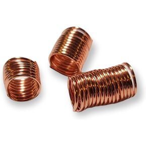 Copper Dreadlock Coils Wire Wrapped Loc Jewelry Beads For Braids Twists Natural Hair Cuffs Handmade Accessories (Silver)