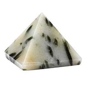 Pyrite Pyramid Crystal Healing Stones - 1.5" Great Pyramid Figurine of Natural Stone Pyramid for Meditation, Reiki, Chakra Balancing and Crystal Pyramids Grid