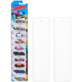 Model Car Display Case Wall Mount - Holds Up to 50 Cars - Compatible with Hot Wheels Matchbox Packaged Cars - Diecast Blister Packed Toy Car Organizer Display Shelf Rack Wall Storage (5-Pack)