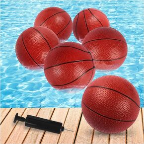 6" Mini Basketballs, 2 Pack Small Basketball for Kids Basketball Hoop, PVC Mini Toy Basketball for Indoor Basketball Hoop, Pool Basketball for Toddler Adults Outdoor