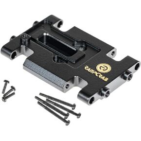 RampCrab Skid Plate Transmission Mount for AX24, Black Coating, Brass Mount for AX24 XC-1, 21 Grams, Upgrades pats for 1/24 RC Crawler Car