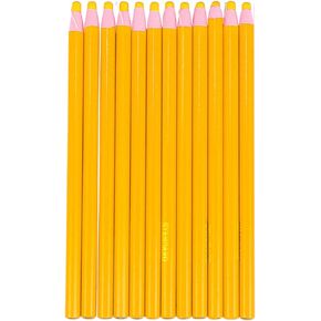 NUOBESTY China Markers Peel Off Grease Pencil Yellow Wax Pencil Crayon Pencils for Drawing Coloring Marking on the Wood Garments Metal Fabrics Porcelain Paper