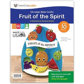 Fruit of The Spirit Easy 3-D Punch-Out Bible Craft Kit – Makes 10 Tabletop Display Crafts for Sunday School, Homeschool Classrooms US Made Quality Card Stock, NOT Foam