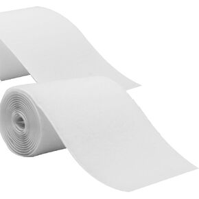 ECOHomes 4 Inch Wide x 6 FT Hook and Loop Tape for Fabric Roll, Sewable Strips for Clothing, Non Adhesive Fabric Fastener Straps, Easy Sew in, Strong, White