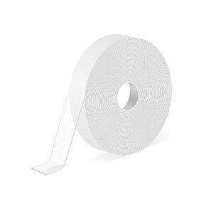 Double Sided Tape Heavy Duty, Clear Mounting Tape Strong Adhesive Strips Sticky Tape Washable and Reusable, Wall Tape for Picture Photo Carpet Decoration Fix Carpet Mats - 16.4Ft 5m