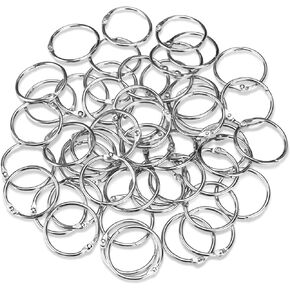 OWLKELA Binder Rings 1 Inch (50 Pack), Loose Leaf Binder Ring, Metal Book Rings, Rings for Flash Cards, Flash Card Rings, Index Card Rings, Clip Rings, Nickel Plated Steel Binder Rings, Key Rings