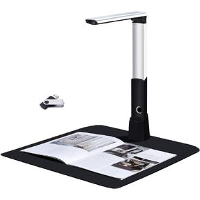 Document Cameras Scanner,10MP CMOS,Visual Presenter Max A3 Size,OCR Technology,W/LED Light and Micphone,Easy-to-Use Tools for 100P Book Scanner PDF, Portable for Teacher,Classroom and Conference