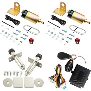 Two Door Shaved Door Handle Kit Popper Solenoid Street Rat Hot Rod Car Truck with Door Poppers Trunk Popper& Keyless Entry System Central Locking Remote Control Kit Universal (100lb)