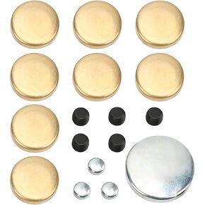 Engine Freeze Plug Kit Brass Freeze Frost Expansion Plug Parts MPE-100BR Compatible with Chevy Small Block 283ci 305ci 327ci 350ci 1957-1997