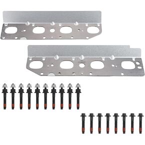 5.7 HEMI Exhaust Manifold Gasket with Bolt Studs and Nuts Set for 5.7L V8 Engines 2009-2020 Dodge Ram 1500 2500 3500 Jeep Charger Grand Cherokee (Complete Left + Right)