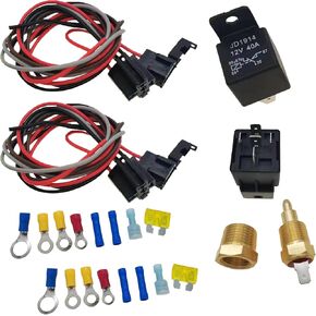 مجموعة ترموستات مروحة التبريد الكهربائية، مجموعة ترحيل المروحة الكهربائية مع مفتاح مستشعر مروحة الرادياتير الحراري، مفتاح مستشعر درجة الحرارة 185 تشغيل 175 إيقاف، مجموعة تتابع مقاومة للماء 40 أمبير in Kuwait